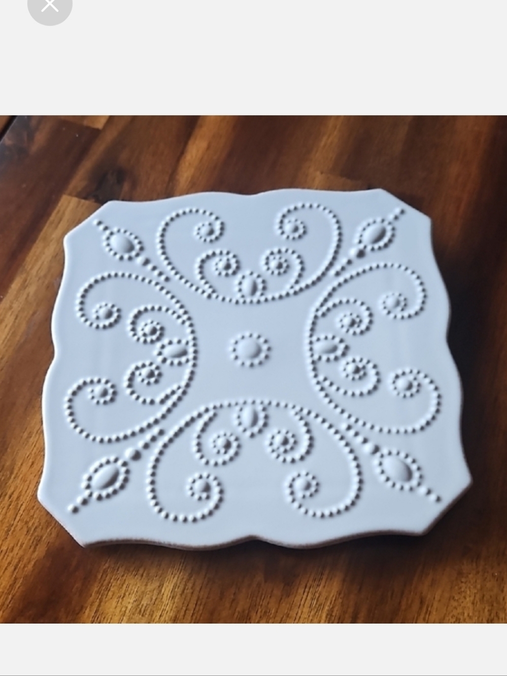 Lenox White French Perle Ceramic Trivet